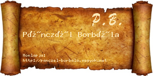 Pánczél Borbála névjegykártya